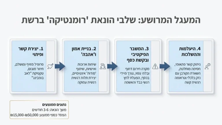 צללית של אדם מול מחשב המייצג מתחזה רומנטי